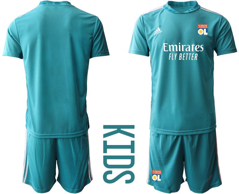 Youth 2020-2021 club Olympique Lyonnais lake blue goalkeeper Soccer Jerseys->other club jersey->Soccer Club Jersey